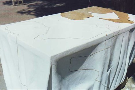 Friendship, 2001 (limestone, 200x100x100cm)